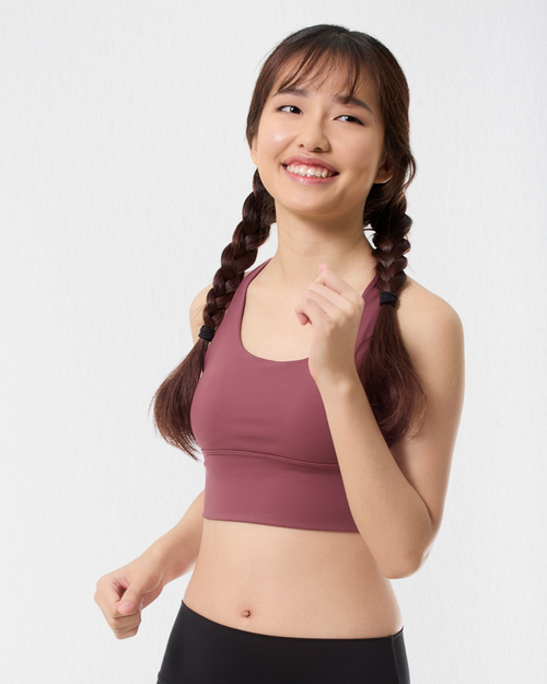 Cross-back Longline Bra in Terra