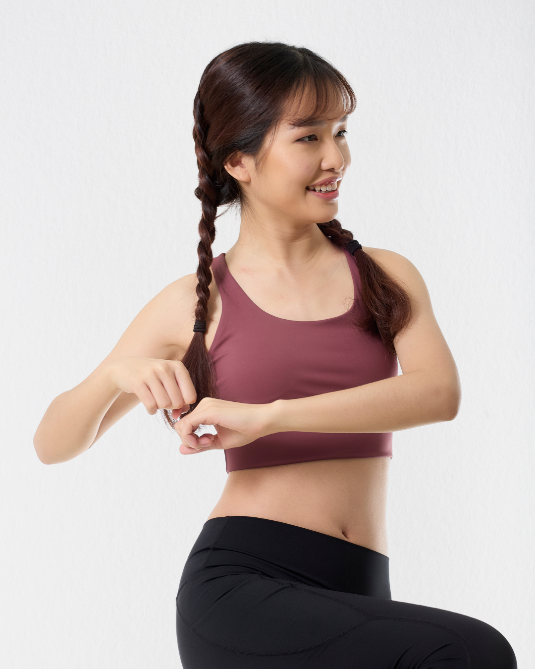 Cross-back Longline Bra in Terra