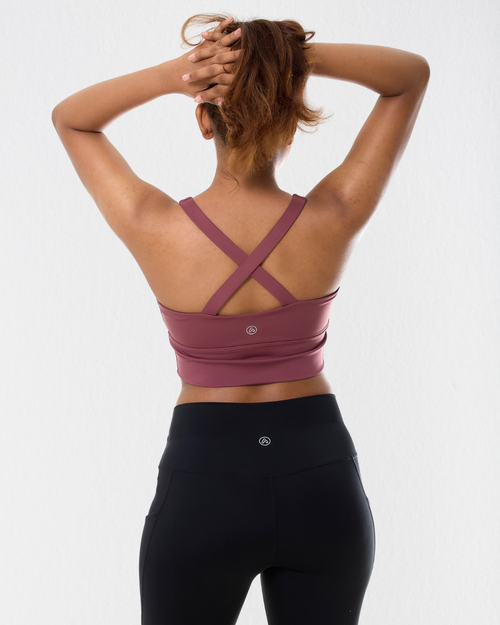 Cross-back Longline Bra in Terra