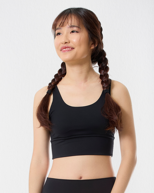 Cross-back Longline Bra in Eclipse