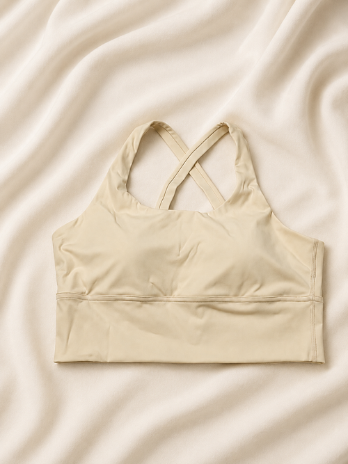 Cross-back Longline Bra in Chiffon