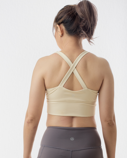 Cross-back Longline Bra in Chiffon