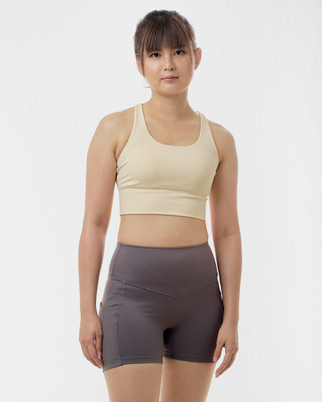 Cross-back Longline Bra in Chiffon