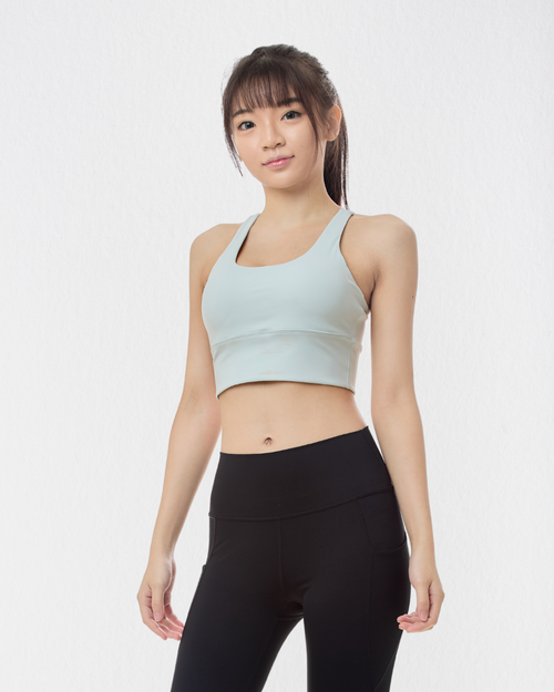 Cross-back Longline Bra in Glacier