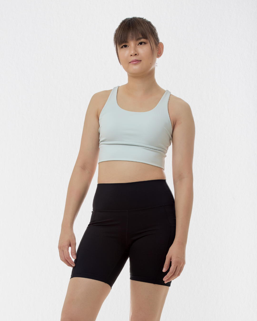 Cross-back Longline Bra in Glacier