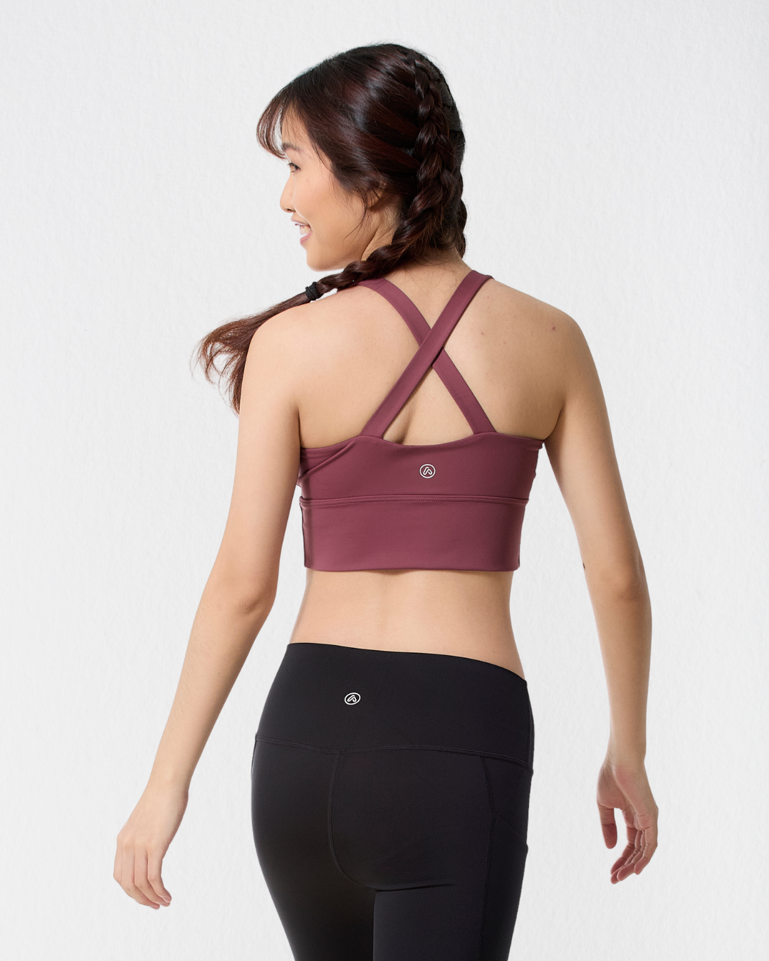 Cross-back Longline Bra in Terra
