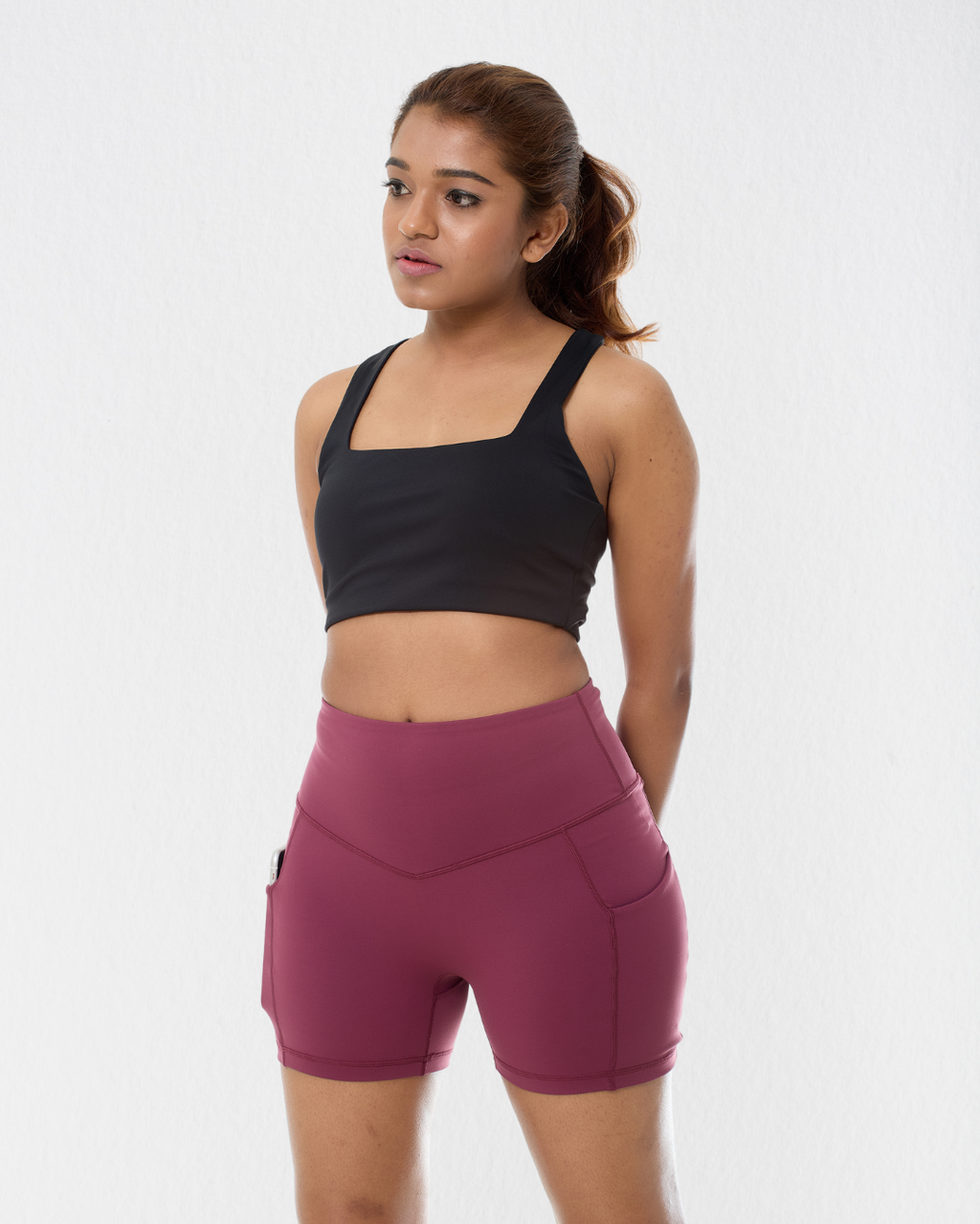 Pocket Shorts 4" in Mulberry