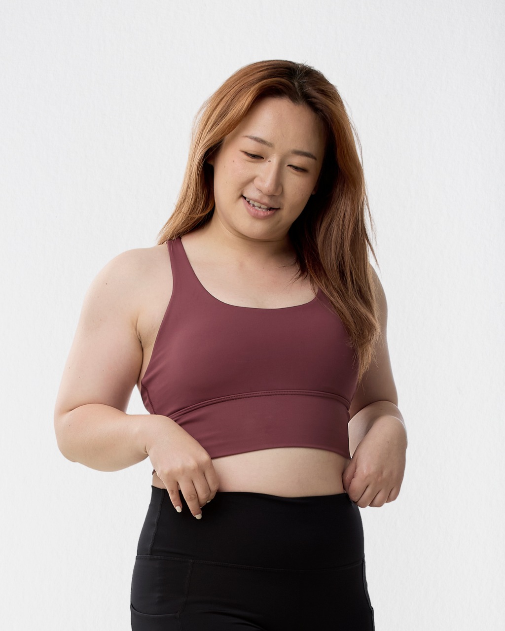 Cross-back Longline Bra in Terra