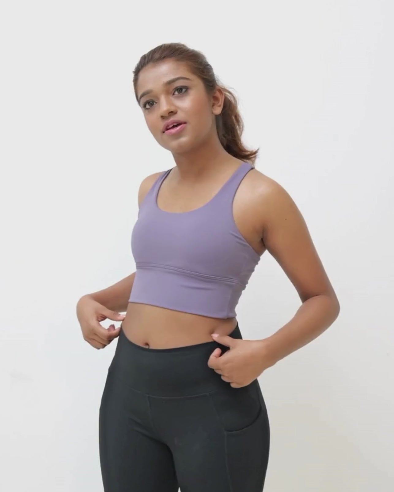 Cross-back Longline Bra in Luna