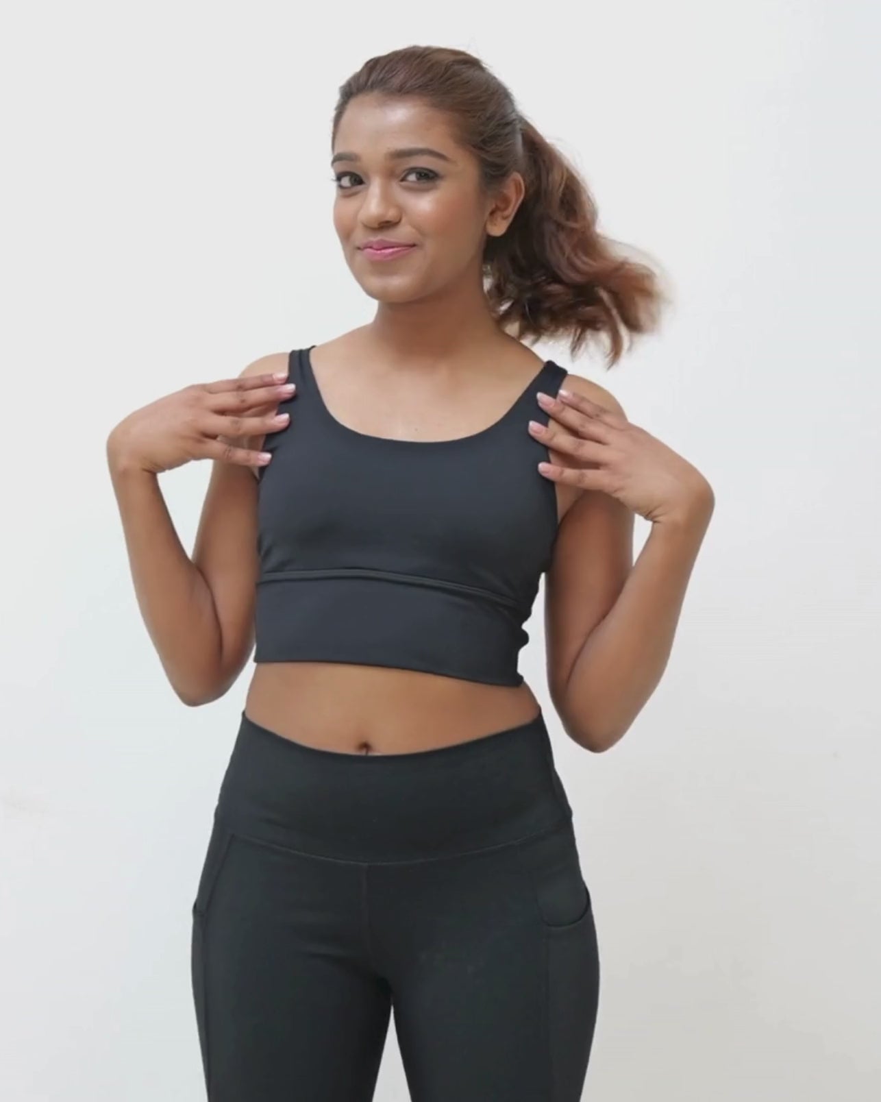 Cross-back Longline Bra in Eclipse